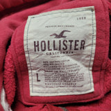 Hollister So Cal Full Zip Cropped Hoodie Sweatshirt Red Pink Womens Junior L