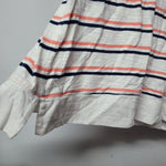 St John's Bay Hooded Shirt Thin Lightweight Hoodie Striped Peach Pink Womens M