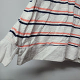 St John's Bay Hooded Shirt Thin Lightweight Hoodie Striped Peach Pink Womens M