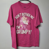 Disney Grumpy Dwarf Tee Shirt Pink Womens Large 12 14 Snow White Dont Bother Me
