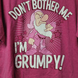 Disney Grumpy Dwarf Tee Shirt Pink Womens Large 12 14 Snow White Dont Bother Me