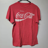 Coca Cola Tee ShirtRed Faded Mens Medium Enjoy Logo Pop Soda Halloween Costume
