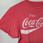 Coca Cola Tee ShirtRed Faded Mens Medium Enjoy Logo Pop Soda Halloween Costume