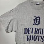 Bally Sports Detroit Tigers Baseball Roots Mens Large Tee Shirt Gray Blue Mich