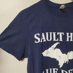 Sault High Blue Devils Upper Peninsula Michigan School Tee Shirt Mens Small