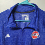 Adidas Pistons Pullover Zip Ultimate Tee Long Sleeve Detroit Basketball NBA 2XL