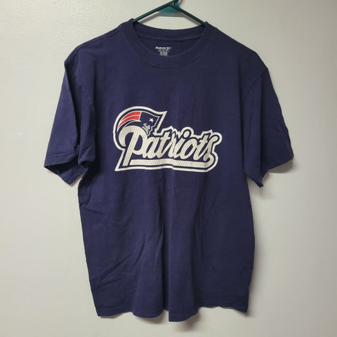 Patriots Reebok Tee Shirt Dark Blue Mens Medium Cotton NFL Fan Football USA