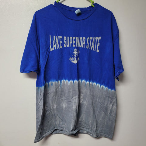 LSSU Lake Superior State Lakers Blue Tie Dye Cotton Mens 2XL Alumni Student