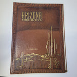 Arizona Highways Leather Binder Empty Magazine Holder Vintage Brown Cactus 1970s