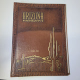 Arizona Highways Leather Binder Empty Magazine Holder Vintage Brown Cactus 1970s