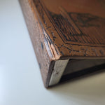 Arizona Highways Leather Binder Empty Magazine Holder Vintage Brown Cactus 1970s