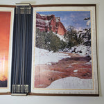 Arizona Highways Leather Binder Empty Magazine Holder Vintage Brown Cactus 1970s