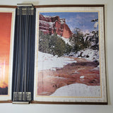 Arizona Highways Leather Binder Empty Magazine Holder Vintage Brown Cactus 1970s
