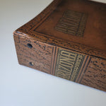 Arizona Highways Leather Binder Empty Magazine Holder Vintage Brown Cactus 1970s
