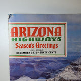 Arizona Highways December 1972 Holiday Seasons Greetings Christmas Snow Cactus