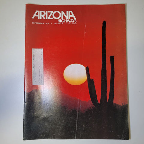 Arizona Highways September 1975 Sunset Cactus Cave Rock Formations Vintage Art