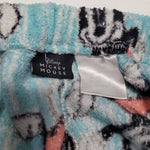 Disney Mickey Mouse Pajama Pants Fuzzy Fluffy Blue Womens Large Stretch Waist