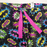 Bat Girl Pajama Pants Black Pink Boom Super Hero 8 10 Drawstring Waist Fluffy