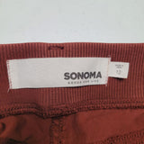 Sonoma Pants Cotton Rust Brown Boho Fall Zip Pockets Womens 12