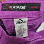 Jordache Pants Pink Purple Bright Girls 16 Skinny Colorful Solid