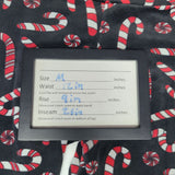 Candy Cane Leggings Fleece Soft Warm Black Red Christmas Holiday Girls Medium