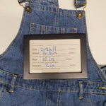 Overall Shorts Jean Denim Distressed Womens Small 4 6 Blue Button Sides Pockets