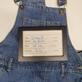 Overall Shorts Jean Denim Distressed Womens Small 4 6 Blue Button Sides Pockets