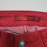 Prana Pants Red Womens 4 27 Skinny Basic Cotton Blend Fall Winter Holiday