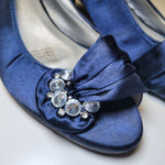 Beacon Fashion Heels Shoes Satin Blue 2 Inch Wedding Mother Bride Groom Womens 8