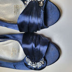 Beacon Fashion Heels Shoes Satin Blue 2 Inch Wedding Mother Bride Groom Womens 8