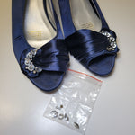Beacon Fashion Heels Shoes Satin Blue 2 Inch Wedding Mother Bride Groom Womens 8