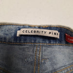 Celebrity Pink Rebel Distressed Denim Light Wash Shorts Womens 7/28 Raw Hem