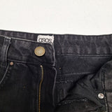 ASOS Black denim shorts womens size 4 high rise rolled hem cotton
