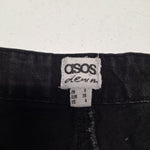 ASOS Black denim shorts womens size 4 high rise rolled hem cotton