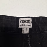 ASOS Black denim shorts womens size 4 high rise rolled hem cotton