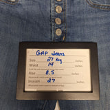 GAP Jeans Button Fly High Rise Legging Jegging Wimens 27 Regular Blue Denim