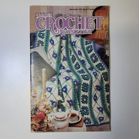 Annies Crochet Newsletter 1991 No 50 l Crafting Blanket Afghan Flowers Square