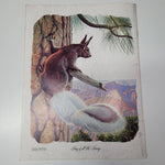 Arizona Highways Artwork Magazine February 1976 Larry Toschik Bobcat Deer Fawn
