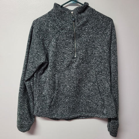 Avalanche Pullover Quarter Zip Thick Fleece Knit Womens Medium Green Warm Fall