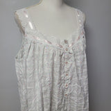 Eileen West Nightgown Sleeveless Lace Buttons Cotton Womens XL Pajama Loungewear