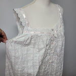 Eileen West Nightgown Sleeveless Lace Buttons Cotton Womens XL Pajama Loungewear