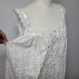 Eileen West Nightgown Sleeveless Lace Buttons Cotton Womens XL Pajama Loungewear