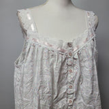Eileen West Nightgown Sleeveless Lace Buttons Cotton Womens XL Pajama Loungewear
