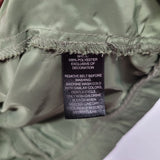 White House Black Market Ruffle Jacket Zip Pocket Green Womens Small Lightweight