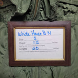 White House Black Market Ruffle Jacket Zip Pocket Green Womens Small Lightweight