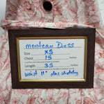 Monteau Dress Pink Floral A Line Belted Elastic Waist Button Front Womens XS