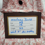 Monteau Dress Pink Floral A Line Belted Elastic Waist Button Front Womens XS