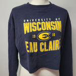Wisconsin Eau Clair University Blue Yellow Cropped Sweatshirt Womems Med College