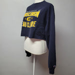 Wisconsin Eau Clair University Blue Yellow Cropped Sweatshirt Womems Med College