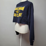 Wisconsin Eau Clair University Blue Yellow Cropped Sweatshirt Womems Med College